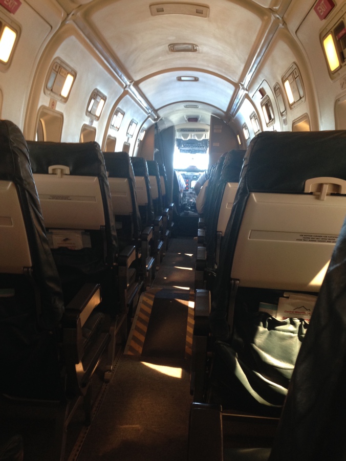 My Smithers to Prince George Flight, 19 seat options for 3 passengers.