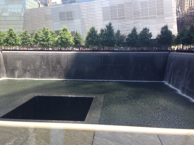 Twin Towers Memorial, one of the massive pools built in the footprints of the north and south towers.